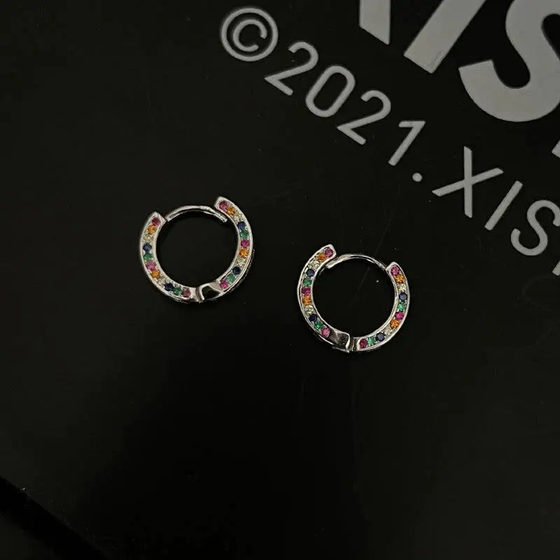 Colored Zircon Hoop Earrings ArtsKoreanMan