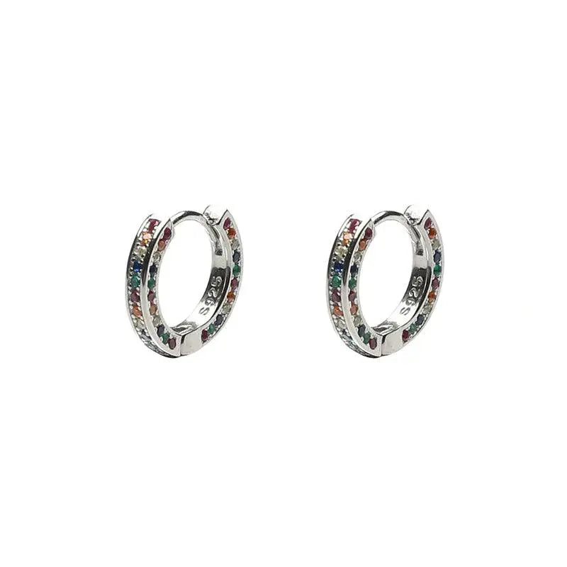 Colored Zircon Hoop Earrings ArtsKoreanMan