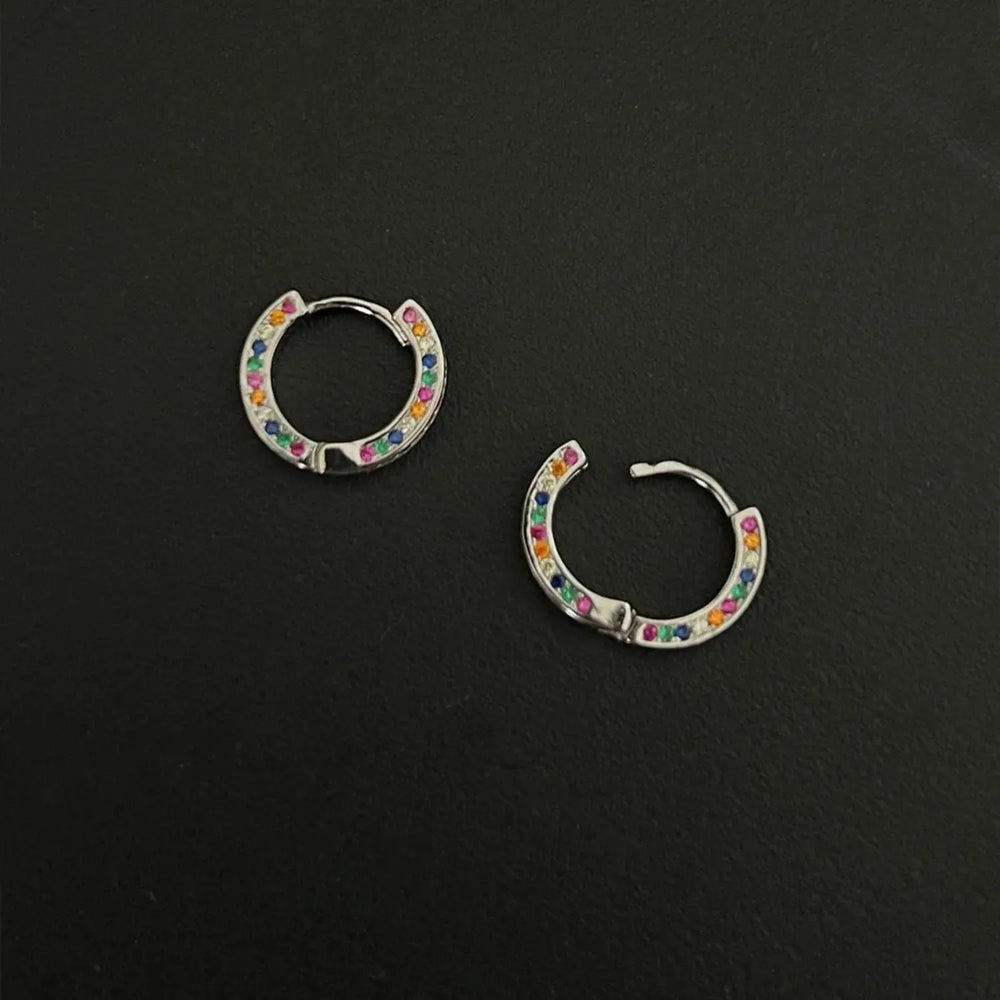 Colored Zircon Hoop Earrings ArtsKoreanMan