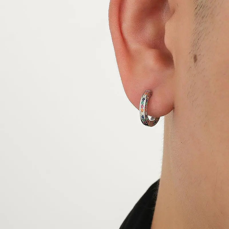 Colored Zircon Hoop Earrings ArtsKoreanMan