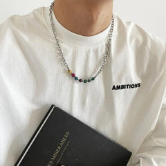 Colorful Acrylic Beads Necklace ArtsKoreanMan