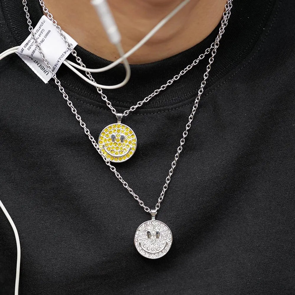 Colorful Zircon Smiley Necklace ArtsKoreanMan