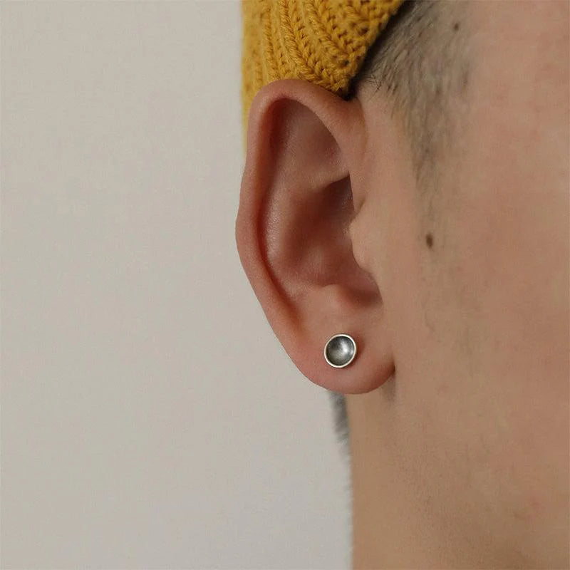 Concave Round Earrings
