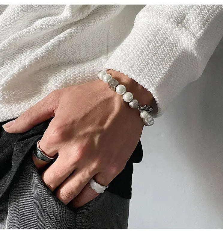 Cuban Chain Pearl Bracelet ArtsKoreanMan