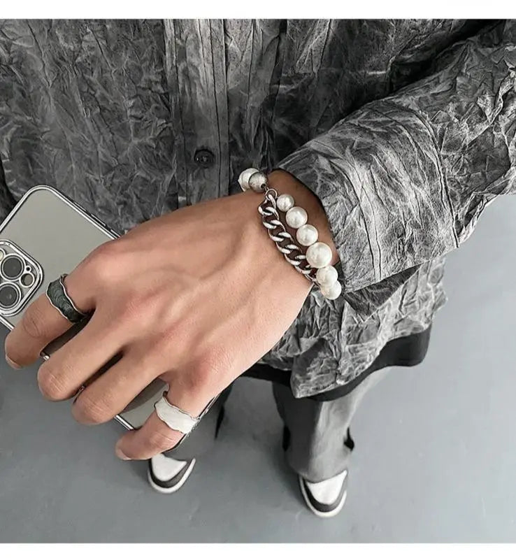 Cuban Chain Pearl Bracelet ArtsKoreanMan