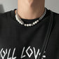 Cuban Chain Pearl Stitching Necklace