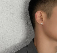 Diamond Cross Stud Earrings ArtsKoreanMan