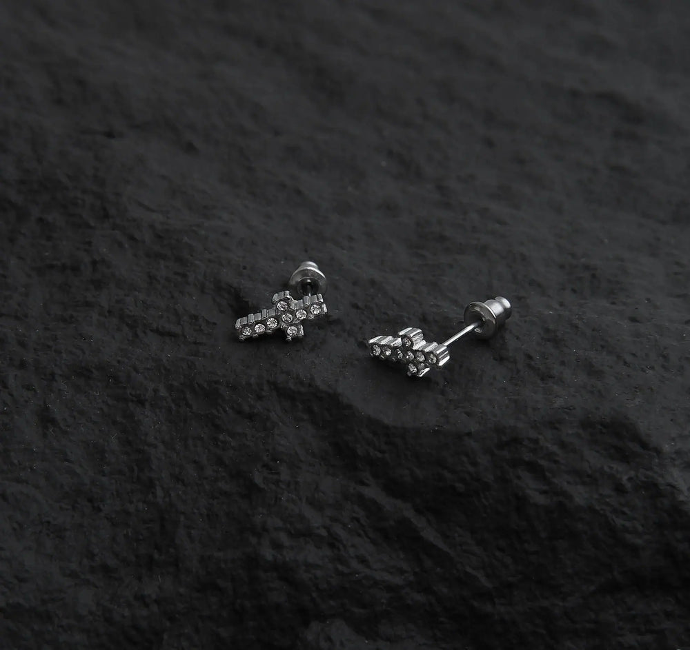 Diamond Cross Stud Earrings ArtsKoreanMan