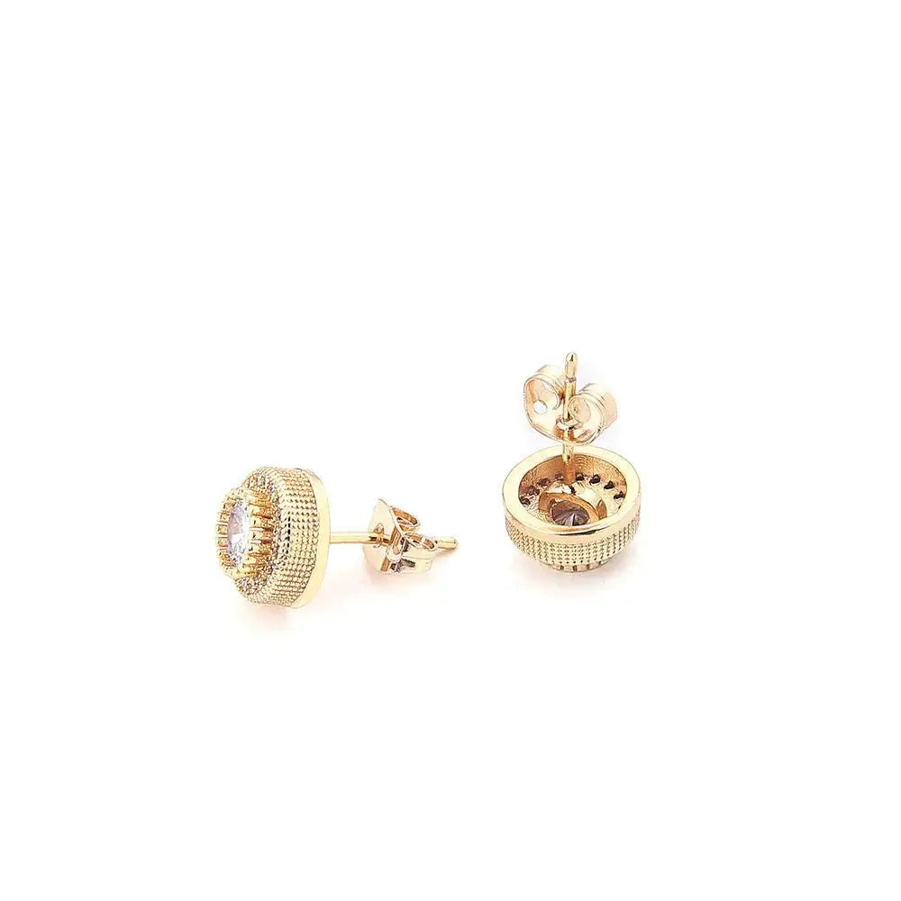 Diamond Round Stud Earrings ArtsKoreanMan