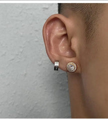 Diamond Round Stud Earrings ArtsKoreanMan