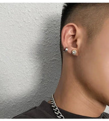 Diamond Round Stud Earrings ArtsKoreanMan