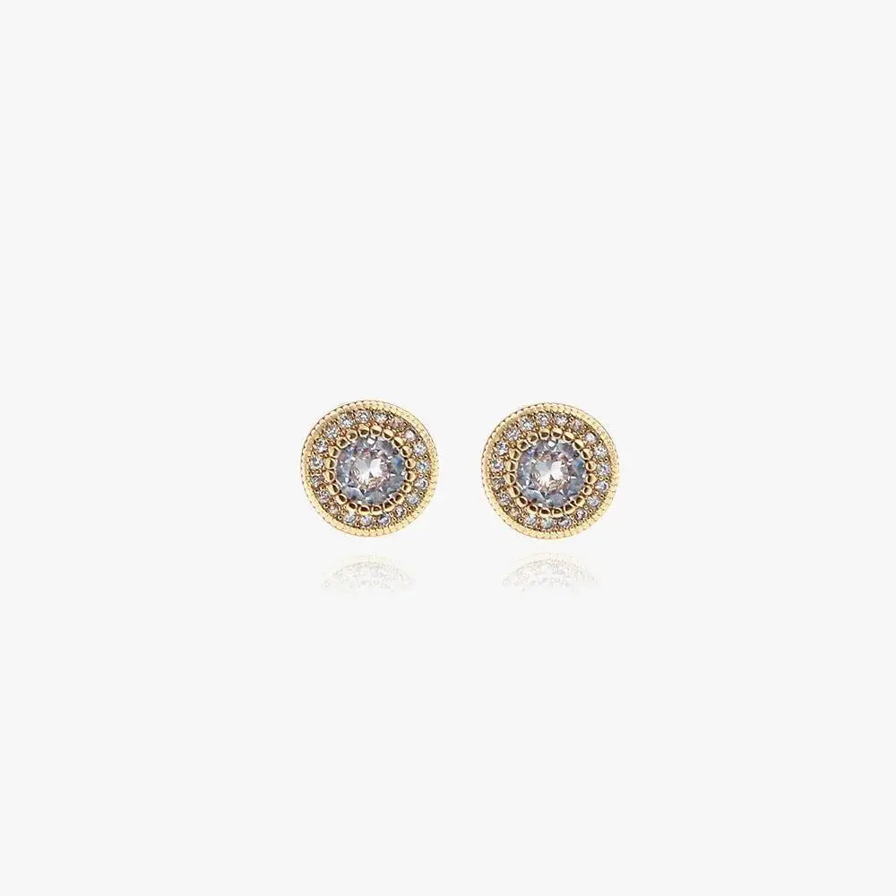 Diamond Round Stud Earrings ArtsKoreanMan