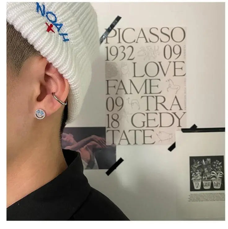 Diamond Smiley Face Earrings ArtsKoreanMan
