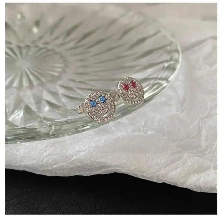 Diamond Smiley Face Earrings ArtsKoreanMan