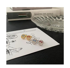 Diamond Smiley Face Earrings ArtsKoreanMan
