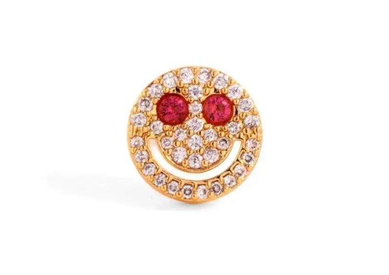 Diamond Smiley Face Earrings ArtsKoreanMan