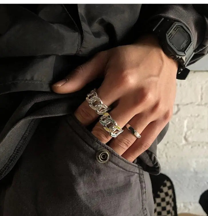 Diamonds Titanium Ring ArtsKoreanMan