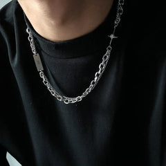 Double Chain Cross Necklace ArtsKoreanMan