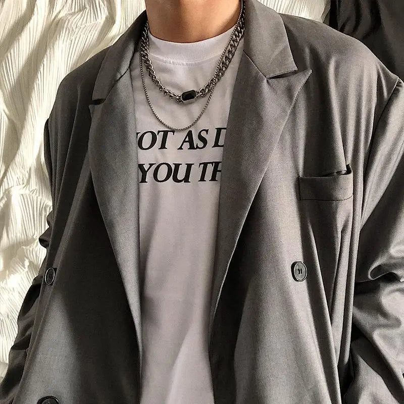 Double Chain Gemstone Necklace ArtsKoreanMan