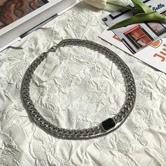 Double Chain Gemstone Necklace ArtsKoreanMan