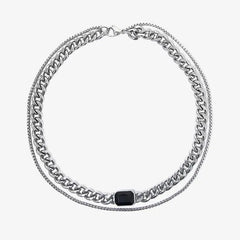 Double Chain Gemstone Necklace ArtsKoreanMan