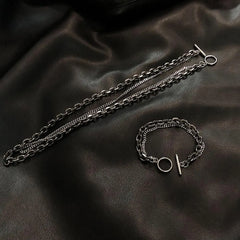Double Chain Ot Buckle Necklace ArtsKoreanMan