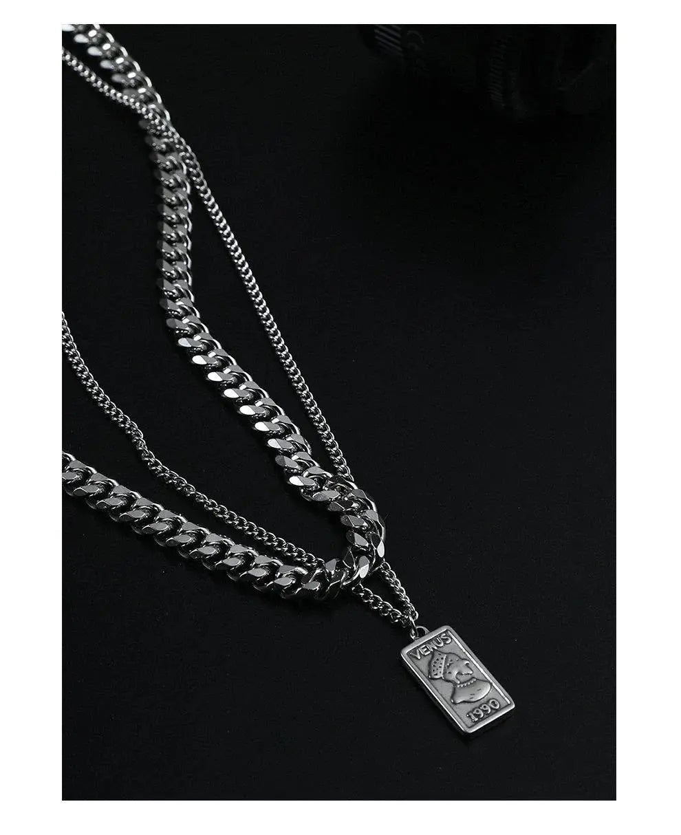Double Cuban Chain Necklace ArtsKoreanMan