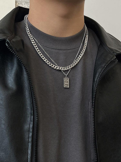 Double Cuban Chain Necklace