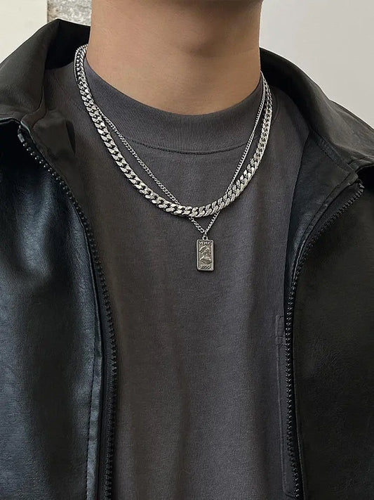 Double Cuban Chain Necklace ArtsKoreanMan