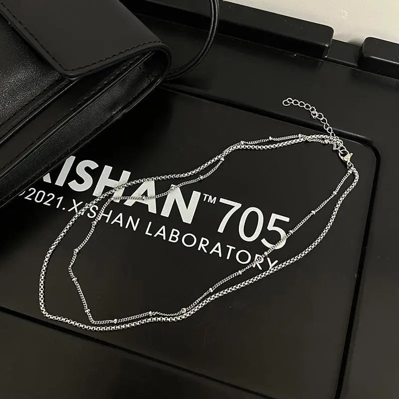 Double Layer Chain Necklace ArtsKoreanMan