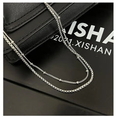 Double Layer Chain Necklace ArtsKoreanMan