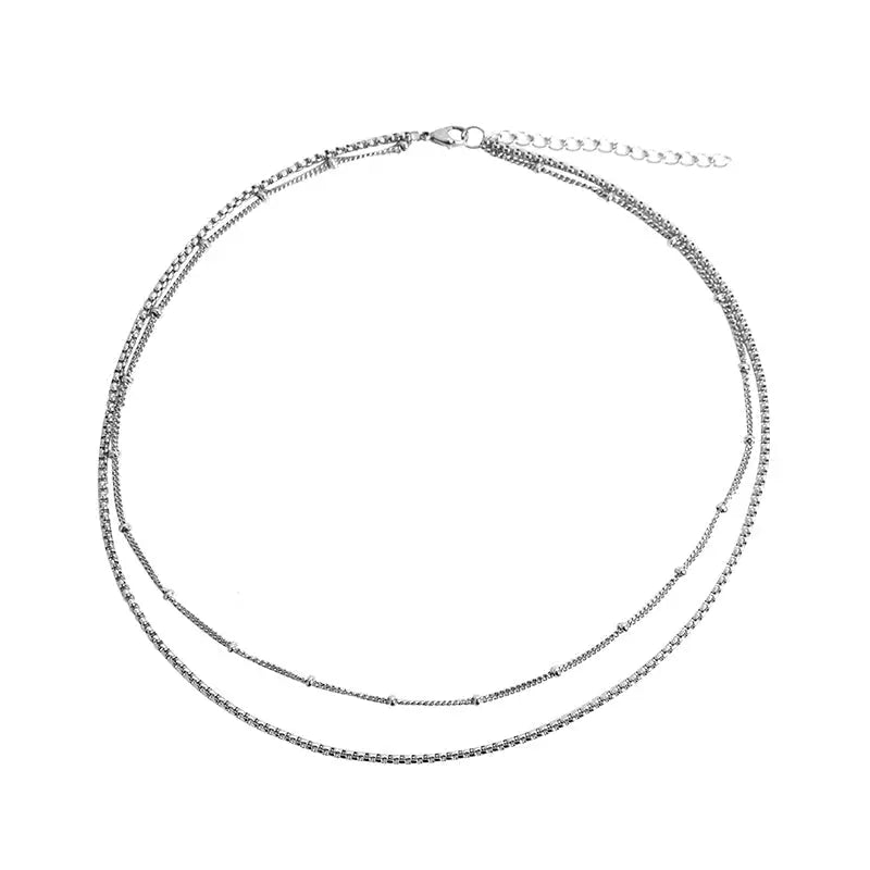 Double Layer Chain Necklace ArtsKoreanMan