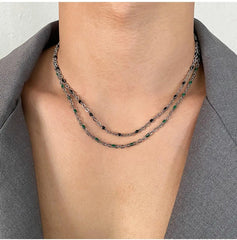 Double Layer Necklace ArtsKoreanMan