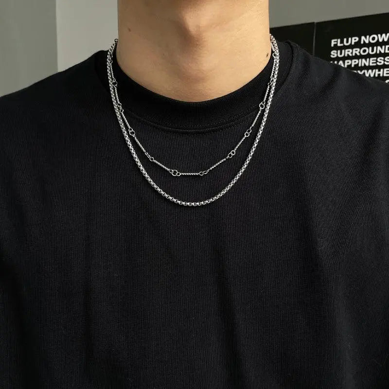 Double Layered Necklace ArtsKoreanMan