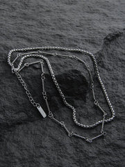 Double Layered Thin Chain Necklace ArtsKoreanMan