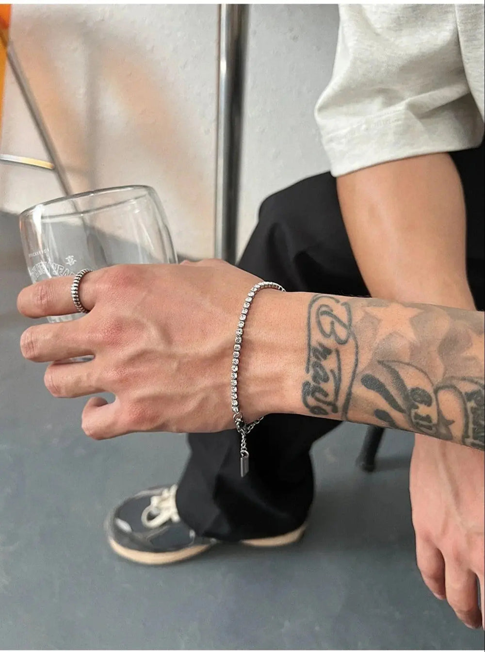 Double Layered Zircon Beads Necklace & Bracelet ArtsKoreanMan