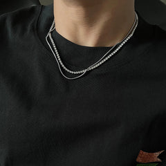 Double Layered Zircon Beads Necklace & Bracelet ArtsKoreanMan