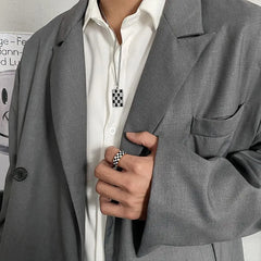 Double-Sided Checkerboard Necklace ArtsKoreanMan