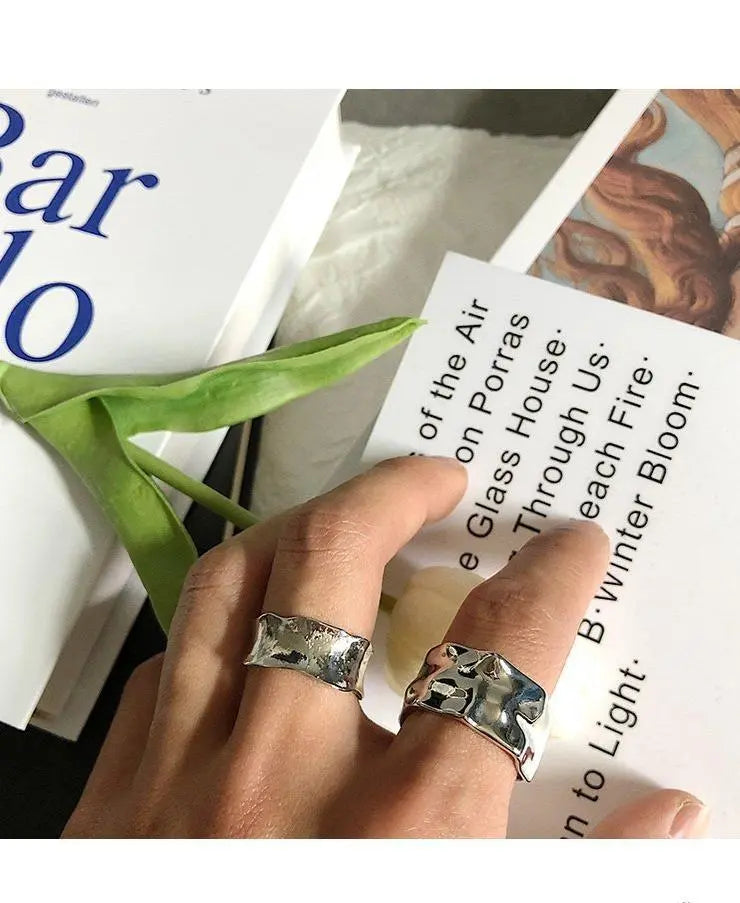 Fold Texture Irregular Ring ArtsKoreanMan