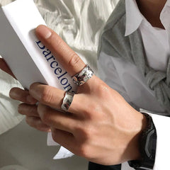 Fold Texture Irregular Ring ArtsKoreanMan