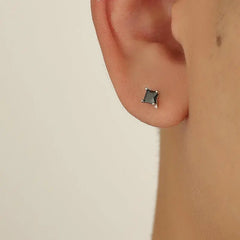 Four Pointed Star Zircon Stud Earrings ArtsKoreanMan