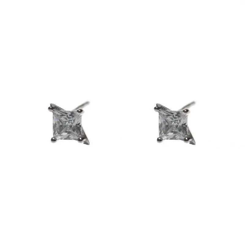 Four Pointed Star Zircon Stud Earrings ArtsKoreanMan