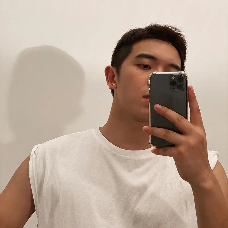 Geometric Rule Design Ear Studs ArtsKoreanMan