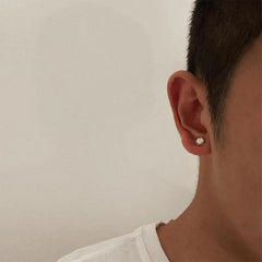 Geometric Rule Design Ear Studs ArtsKoreanMan