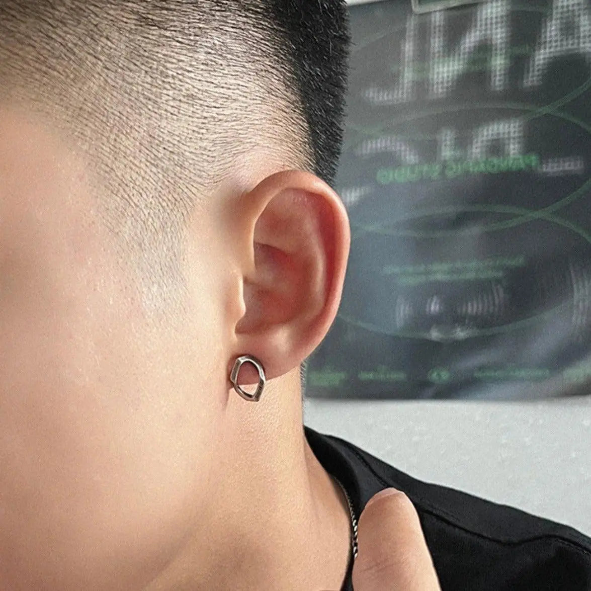 Geometric Stud Earrings ArtsKoreanMan