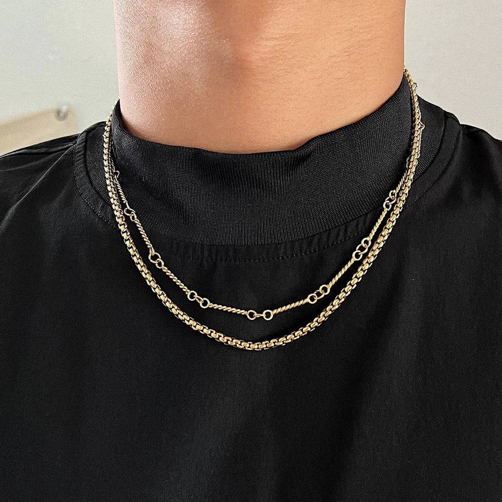 Gold Layering Chain Choker ArtsKoreanMan