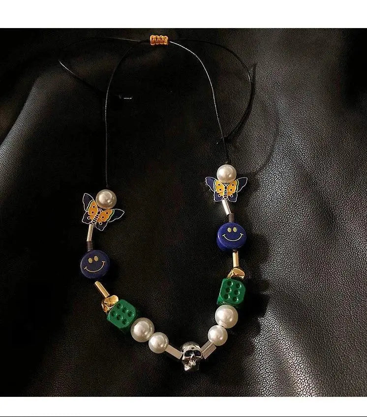 Green Dice Butterfly Necklace ArtsKoreanMan