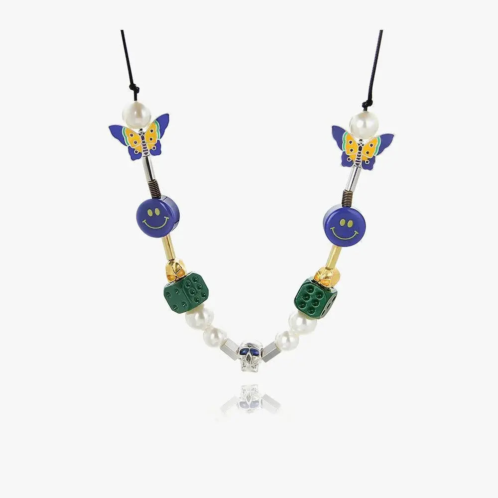 Green Dice Butterfly Necklace ArtsKoreanMan