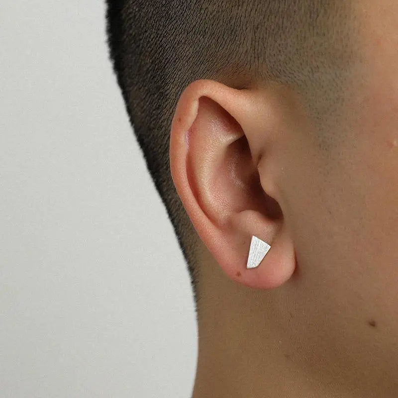 Irregular Geometric Ear Studs ArtsKoreanMan