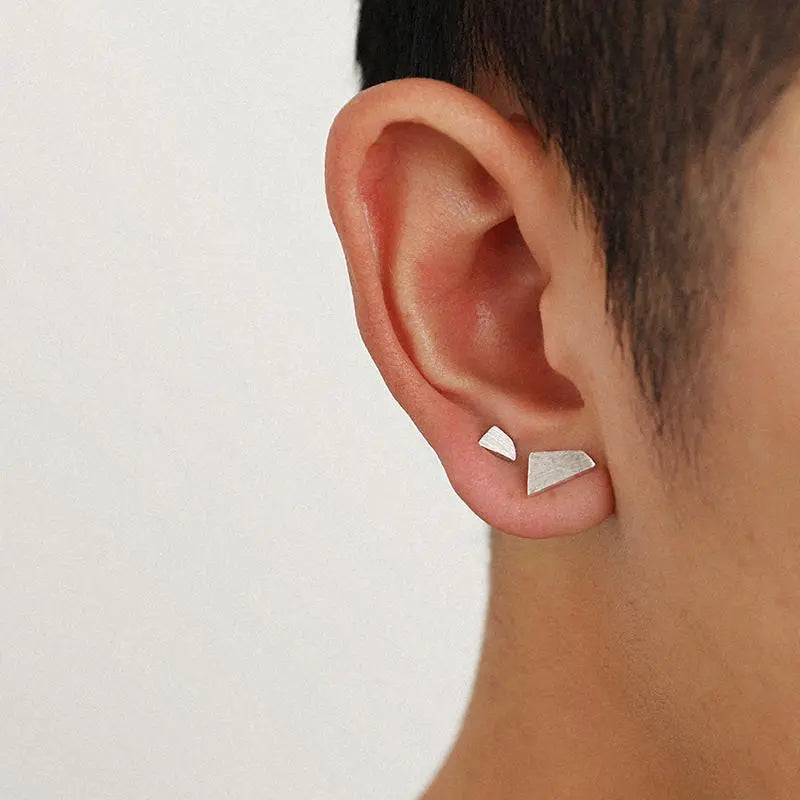 Irregular Geometric Ear Studs ArtsKoreanMan